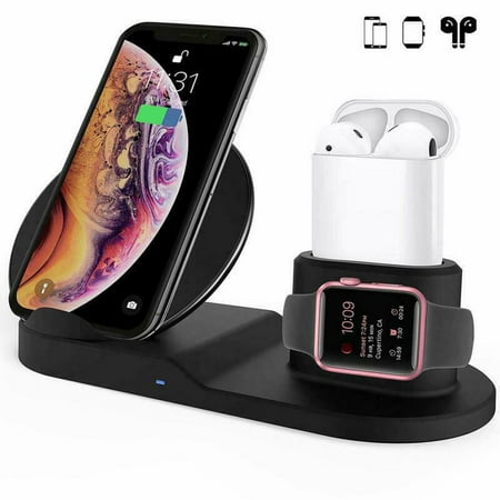 3 In1 Qi Wireless Charger Pad Charging Station For IOS Samsung Android phones and