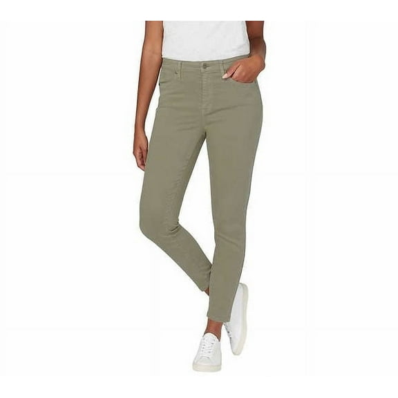 Buffalo David Bitton Women Size 18, High Rise Skinny Ankle Pants, Tea Leaf Green