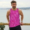thumbnail image 6 of Uemuo Rose Red Glitter Pattern Men's Muscle Shirts Sleeveless Dry Fit Gym Workout Tank Top Lightweight Sports Tank Top Beach Tank Top, Loose-fit Sleeveless Shirt-3X-Large, 6 of 7