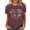 Brick Red, variant on Casual T Shirts for Women Letter Print Loose Crewneck Tee Short Sleeve Tunic Tops