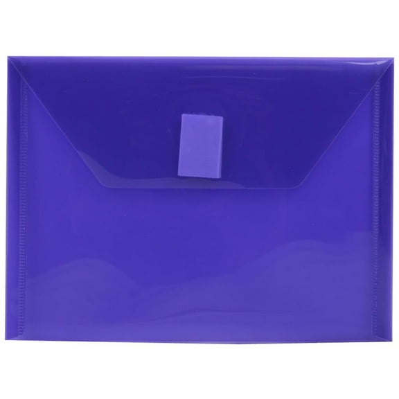 JAM Paper Plastic Envelopes with Hook & Loop Closure, Index, 5 1/2 x 7 1/2, Purple, 3/Pack