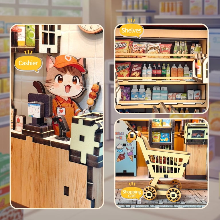 Music Park 3D Wooden Puzzle Japanese Convenience Store Book Nook
