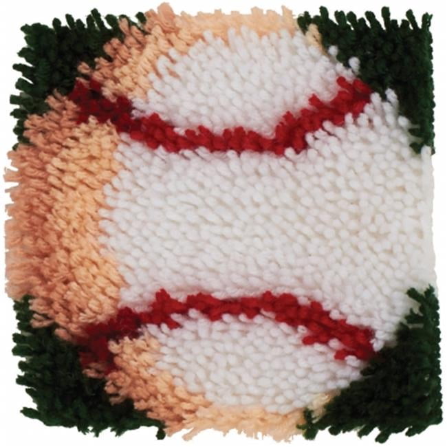 Wonderart Latch Hook Kit, 8" x 8", Baseball