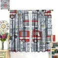 thumbnail image 3 of Cartoon Car Curtains, Firemen Trucks Kids Curtain Fire Engine Elements Print Blackout Window Treatments for Boys Teens Bedroom Living Room, 84x84in, 3 of 6