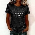 thumbnail image 2 of 250 Anniversary Usa Shirt Summer Tops for Women Graphic Tees Stylish Printed Short Sleeve Round Neck Comfortable Casual Daily Everyday Wear, 2 of 5