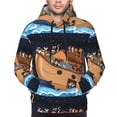 thumbnail image 2 of Bingfone Ocean Scene with Noah's Ark Men's Drawstring Hoodie Long Sleeve Pocket Sweatshirts-4X-Large, 2 of 6