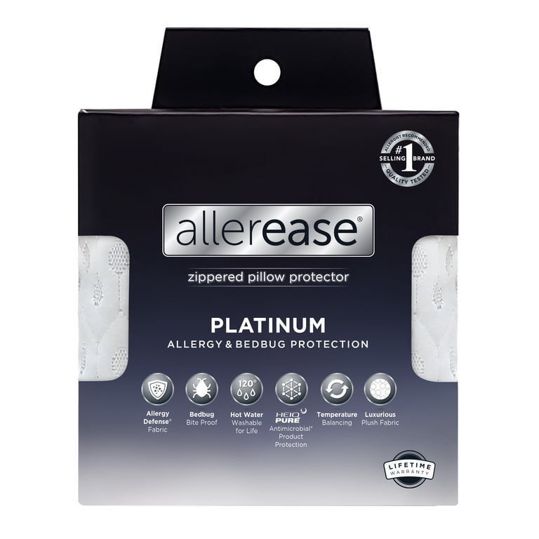 AllerEase Platinum Pillow Protector, King, Plush Zippered photo 1