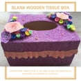 thumbnail image 4 of SHISUYAN Wooden Blank Tissue Box for Storage Beige Color Kids DIY Craft Material Compact Size, 4 of 8