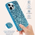 thumbnail image 5 of Compatible with iPhone 14 Pro Max Case Luxury Glitter Sparkle Bling Shiny Case Hard PC Shockproof Full Camera Lens Protective Case for iPhone 14 Pro Max 6.7 Inch-Blue, 5 of 14