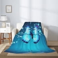 thumbnail image 4 of PHELIKA Water Flying Blue Butterfly 01 All Season Soft Throw Blanket Lightweight Flannel Fleece Blankets 50"x40", 4 of 8