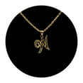 thumbnail image 2 of LOVEBLING 10K Yellow Gold Diamond Cut Cursive Initial Pendant Charms Available Letters from A to Z (W), 2 of 3