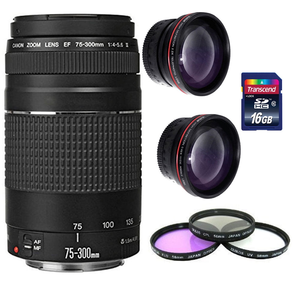 Canon EF 75-300mm f/4-5.6 III Telephoto Zoom Lens, Compact Canon EF 75-300mm f/4-5.6 III Telephoto Zoom Lens, Compact