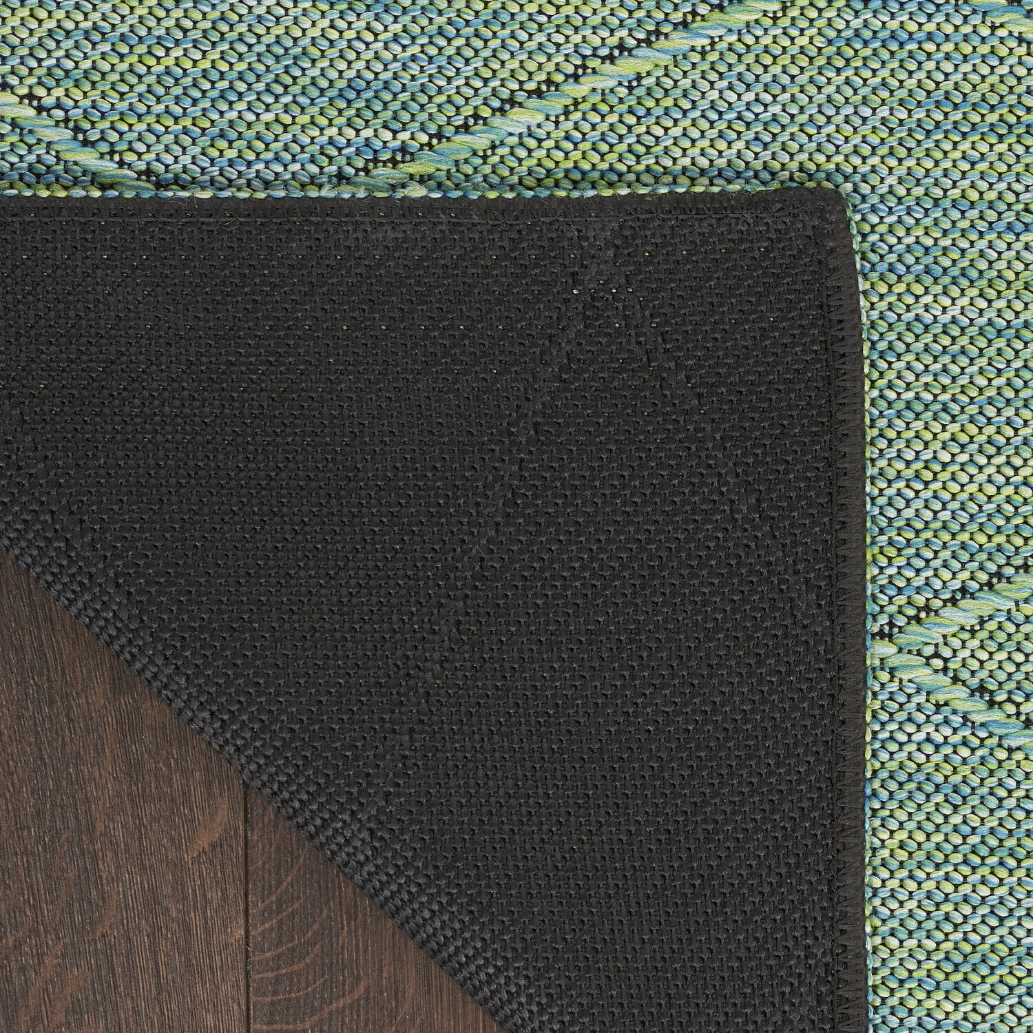 Nourison Practical Solutions Outdoor Blue Green 2'2" x 8' Area Rug (2x8)
