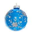 thumbnail image 2 of Kurt Adler 80MM Blue and Silver Glitter Snowflake Glass Ball Ornaments, 6 Piece Box, 2 of 4