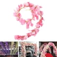 thumbnail image 4 of simhoa Artificial Vine Fake Eucalyptus Garland Hanging Decor for Wedding Chair Pointed Pointed Pink, 4 of 8
