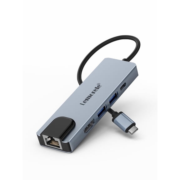 Lemorele TC15L 5 IN 1 USB C Docking Station with 4K HDMI, 60W PD Charging, USB 3.0/2.0, Ethernet Adapter USB C HUB for Windows/MacOS/Android/iOS/Linux