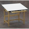 Alvin Solid Oak Drafting Table Natural Finish 37 1/2" x 60" x 37"