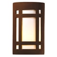thumbnail image 2 of Justice Design CER-5480W-RRST Ambiance - Small ADA Craftsman Window Closed Top Outdoor Wall Sconce Real Rust Incandescent Choose Your Options, 2 of 2