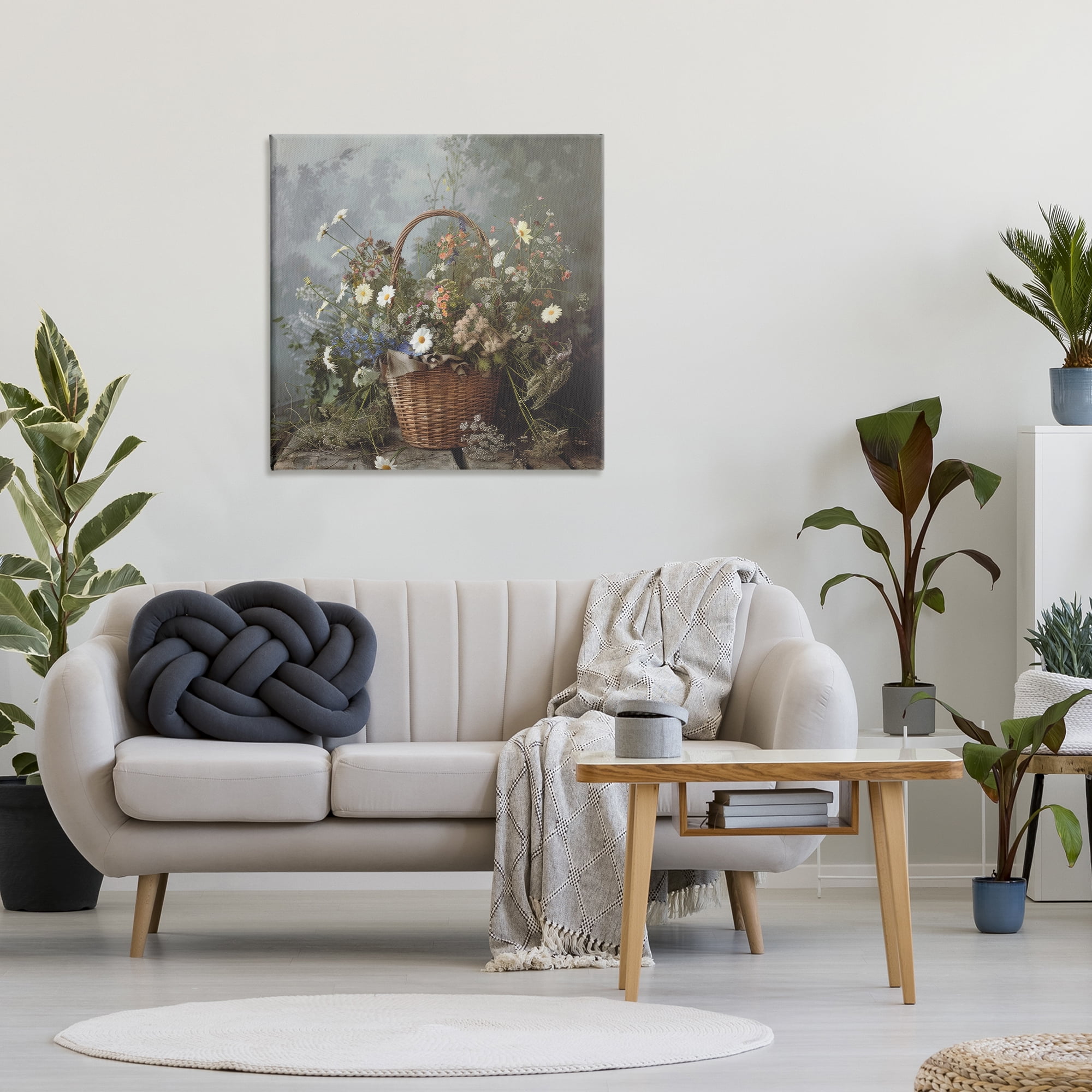 Stupell Industries Floral Basket Still Life Canvas Wall Art, design by Lazar Studio