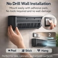 thumbnail image 3 of Mini Air Conditioner with Remote Control Wall Air Conditioner No Window for Bedroom Wall Mounted Fans Cooling 3 Speed Fan for Home Kitchen Small Room Easy to Install(Black), 3 of 7