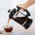 thumbnail image 3 of Cafetera Prensa Francesa de Vidrio (Cafetera 1 Litro, Filtro de Acero Inoxidable, Cafetera con Tamiz, Cafetera) Negro/Plata, 3 of 6