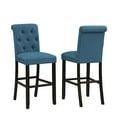 thumbnail image 2 of Roundhill Furniture Leviton Solid Wood Tufted Asons Barstool (Set of 2), Blue, 2 of 6