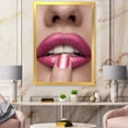 thumbnail image 3 of Designart 'Pink Female Lips With Finger On Mouth' Modern Framed Art Print, 3 of 4