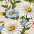 thumbnail image 6 of HAOXIT Elastic Edge Fitted Round Tablecloth, Chamomiles White Flowers Polyester Table Cloth, for Indoor Restaurant or Outdoor Patio Party Dining, Fit for Round Table 54-58, 6 of 8