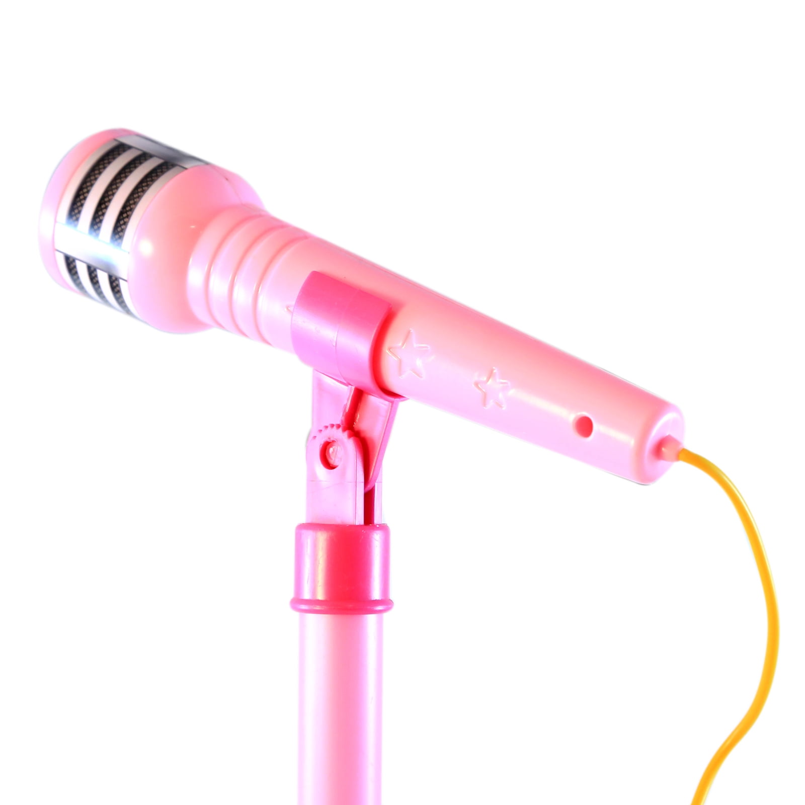 childrens pink microphone and stand