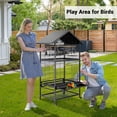 thumbnail image 4 of Garvee Large Bird Cage for Parrots & Parakeets - Extra Wide 60 Rolling Parakeet Cage, Flight Cage with 4 Metal Feeders, Wood Perches & Storage Shelf | Indoor/Outdoor Use for Breeders, 4 of 5