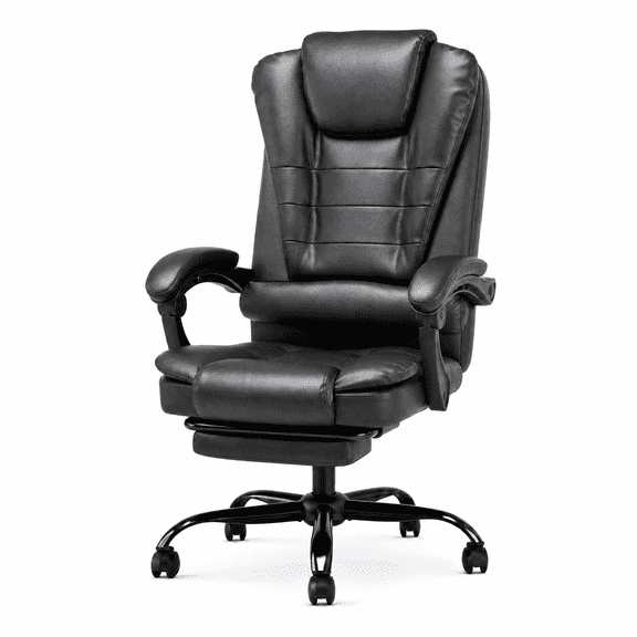 EIZIMZVU Home Office Chair with Footrest, Ergonomic Reclining Desk Chair with High Back Support and Thick Padded Seat, Comfortable Computer Chair for Work and Study