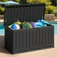 thumbnail image 6 of Homall 90 Gallon Outdoor Resin Deck Box, Waterproof and UV Resistant Storage Box for Garden Tools, Pool, 6 of 7