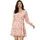 thumbnail image 1 of Vestido floral con cuello en V y manga larga con lazo en la cintura y dobladillo con volantes en capas Rosa Rosada S, 1 of 5