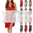 thumbnail image 3 of NominalSnug Satin Nightgowns for Women Sleeveless Tank Pajamas Dresses V Neck Houses Dress Comfy Loungewear, 3 of 8