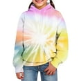 thumbnail image 1 of 3D Visual Digital Printed Girls Tie Dye Hoodie Pullover Sweatshirt with Design for Children, 1 of 2