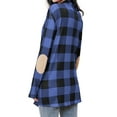 thumbnail image 6 of ZXSXSY Women Colorblock Plaid Elbow Patch Long Sleeves Cardigan, 6 of 7