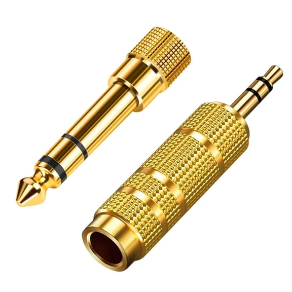 6.5mm Female to 3.5mm Male Jack Auditory Adapter Gold Plated Connectors 1Set for Microphone and 3.5 Cable