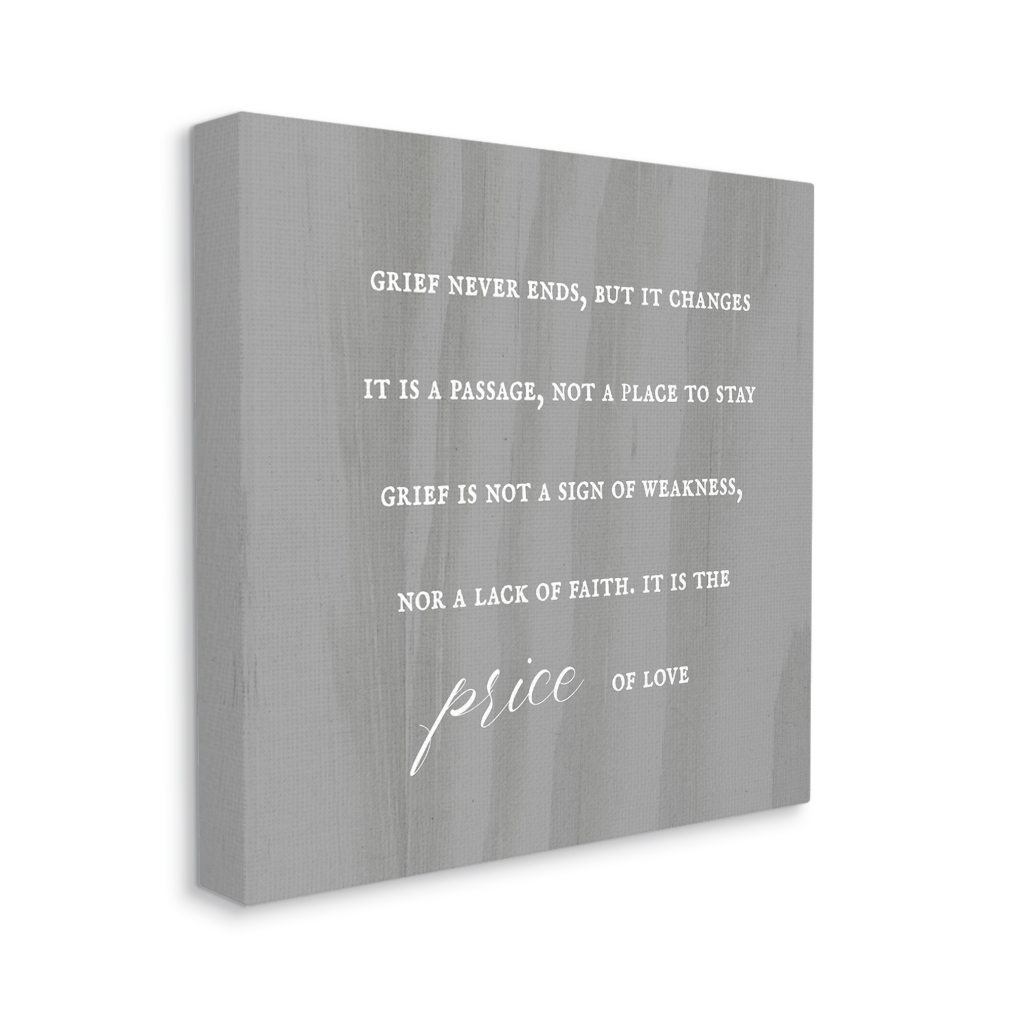 Stupell Industries Grief Is Strength Mourning Phrase Gray Patterned Background,36 x 36, Design by Daphne Polselli