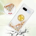 thumbnail image 5 of CCSmaller Glitter Clear Sparkly Bling Case for Google Pixel 7a , Flowing Liquid Quicksand Cover with Diamond Ring Holder Case for Google Pixel 7a LSZ Gold, 5 of 8