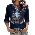 thumbnail image 2 of USA 25th Anniversary Never Forget 9/11 Womens Memorial Shirt Patriotic Tee Towers & Flag Graphic Design Top Navy L, 2 of 4