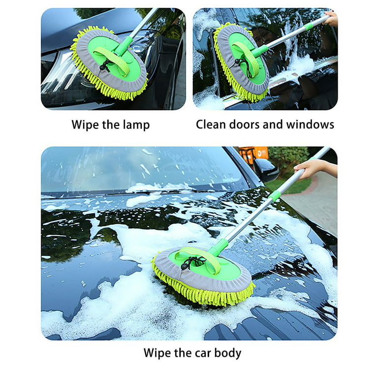 Car Wash Brush with Long Handle Microfiber Car Wash Mop Kit Car