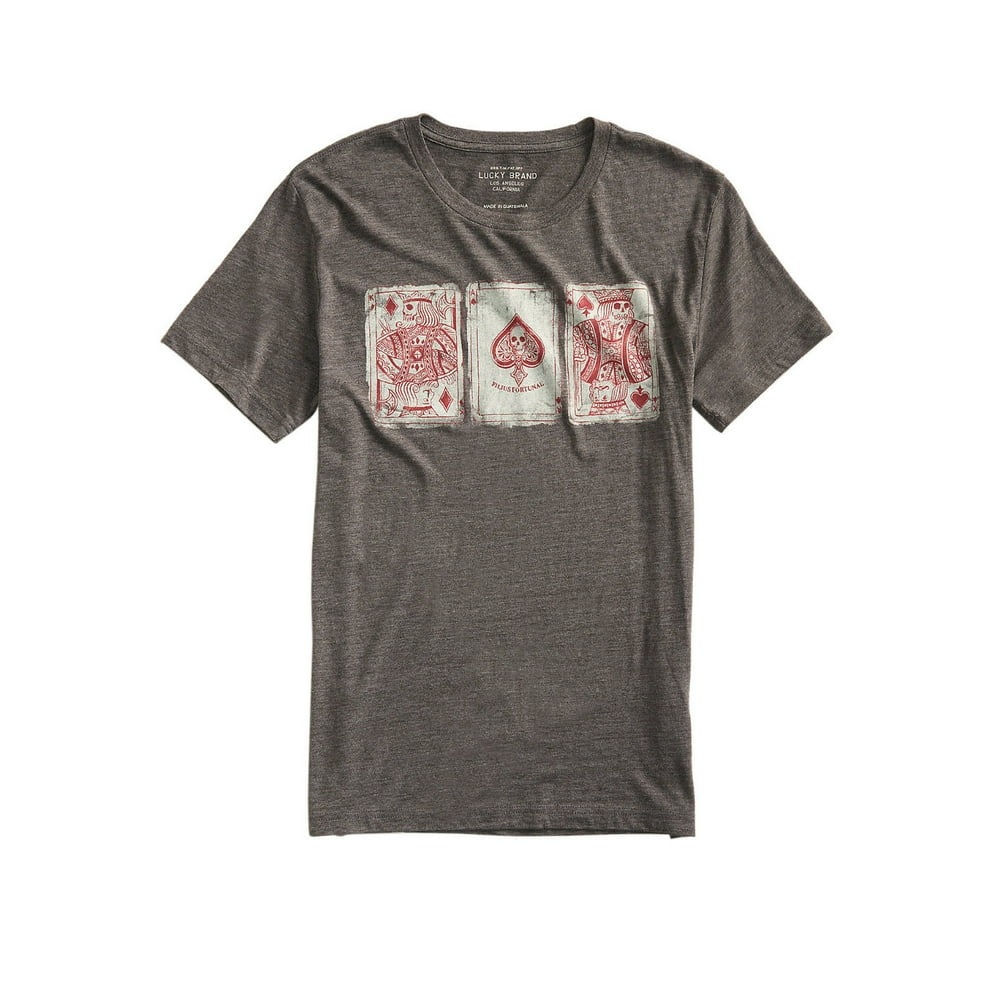 Lucky Brand - New Lucky Brand Men's Heather Grey Poker Cards Graphic ...