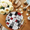 thumbnail image 2 of Round Placemats Abstract Geometric Gray Red 15 inch Set of 4 Table Mats for Dining Table Black Modern Art Heat Resistant Non-Slip Kitchen & Home Decorative Place Mat Set, 2 of 8