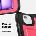 thumbnail image 4 of FJLBDE Case for iPad Air 13 Inch M3 2025/M2 2024 12.9 inch (3rd/4th Gen) with 360 Rotating Stand, Shoulder Strap, Heavy Duty Shockproof Cover, Rose, 4 of 7