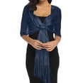 thumbnail image 2 of Sparkling Metallic Shawls and Wraps for Evening Party Wedding Formal Dresses Navy, 2 of 3
