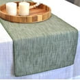 thumbnail image 2 of Textured Cloth Table Runner 90 inches Long With Decorative Stitched Edge Kitchen Table Runner Bedroom Dresser Scarf Dining Room Table Topper Washable Cotton Fabric Runner Furniture Top Cover Green, 2 of 7
