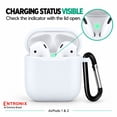 thumbnail image 4 of Entronix Silicone Case for AirPods 2 / 1, Slim Protective Cover with Carabiner, White, 4 of 7