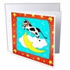 3dRose Cow Jumped Over The Moon, Greeting Cards, 6 x 6 inches, set of 12