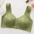 thumbnail image 3 of Arlun Daisy Lace Bras for Old Women Front Closure No Underwire Soft Comfortable Senior Wireless Snap Closing Bras Wide Straps Thin Cup Full Coverage Bralettes Green 50, 3 of 5