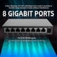 thumbnail image 5 of 8 Port Gigabit Ethernet Switch RJ45 Hub Internet Splitter Smart Switch Ethernet Network Switch 10/1, 5 of 5